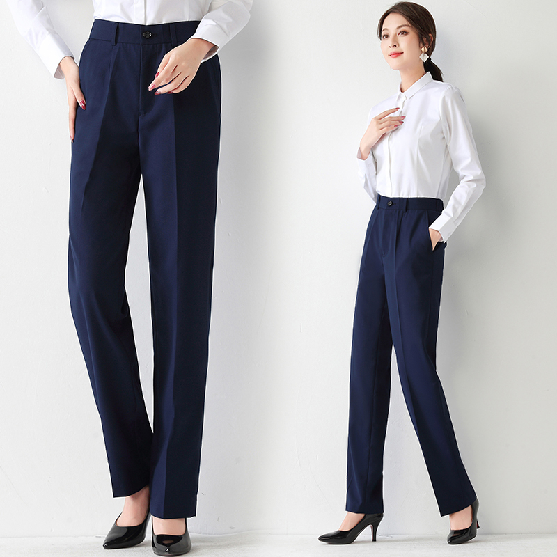 Professional Straight-Leg Suit Pants for Women, Spring and Autumn Casual Business Office Formal Wear, Slim-Fit Black and Navy Work Pants