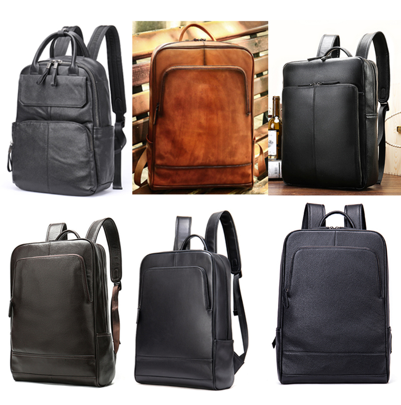 Clearance Sale Special Price Stock Bags Export Surplus Backpack Factory Genuine Leather Men's Bag Laptop Bag Travel Bag