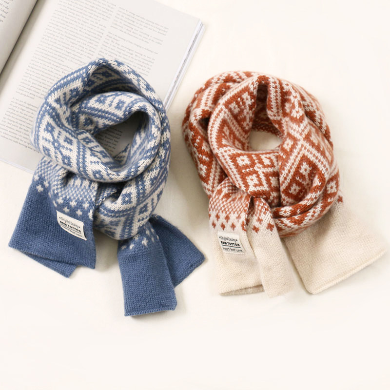 Children's scarf autumn and winter women's Korean version cute baby parent-child baby scarf boys and girls Korean women's winter knitting