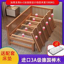 Beech wood childrens bed with guardrail boy splicing bed widened bed side boys and girls small bed custom solid wood crib