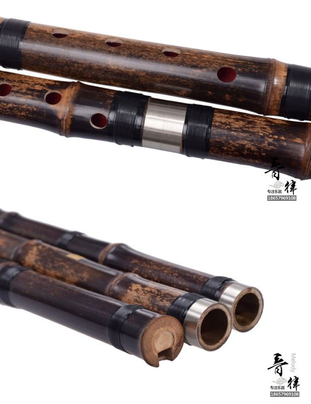 Cave ba phần Xiao tre tím chuyên nghiệp người mới bắt đầu chơi 6 lỗ 8 lỗ G / F có thể điều chỉnh nhạc cụ quốc gia thuận tay giá đàn nguyệt