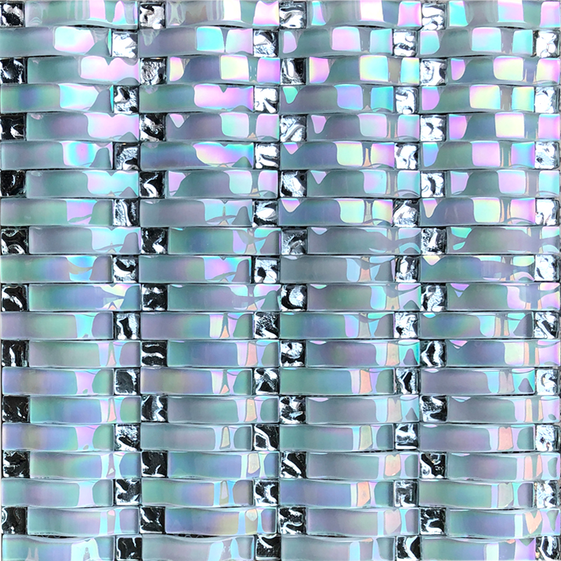 Yellow arched mosaic magic crystal glass TV background wall puzzle kitchen living room ktv balcony tiles