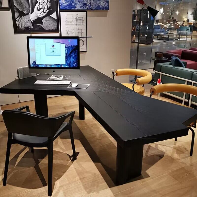 Modern Simple Solid Wood Computer Desk Boss Desk Light Luxury Style Minimalist Desk Special-Shaped Workbench Designer Desk