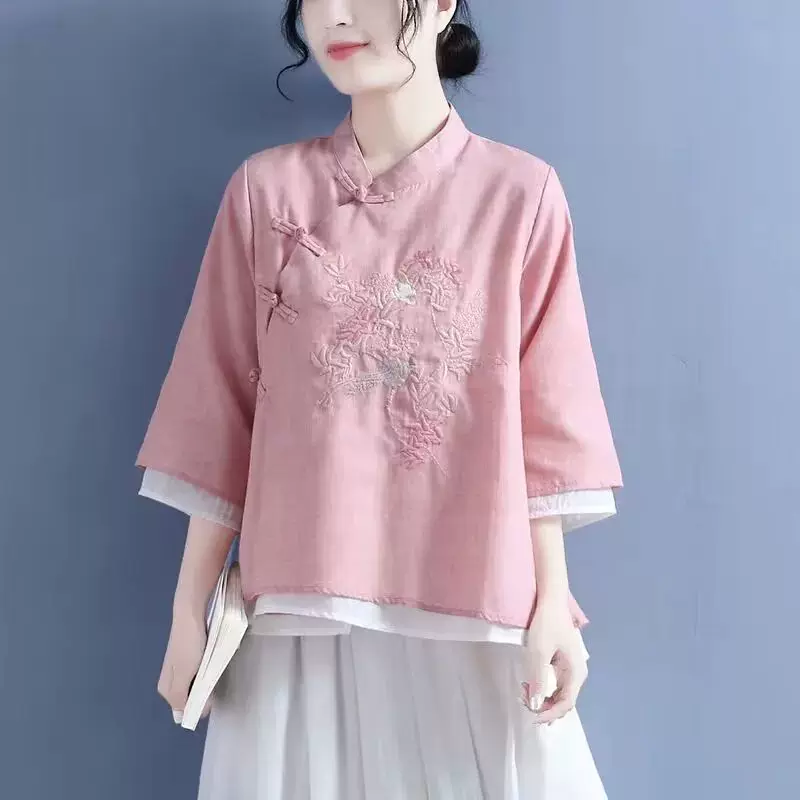 Китайская торговая женская одежда шифоновая рубашка Qipao TO
