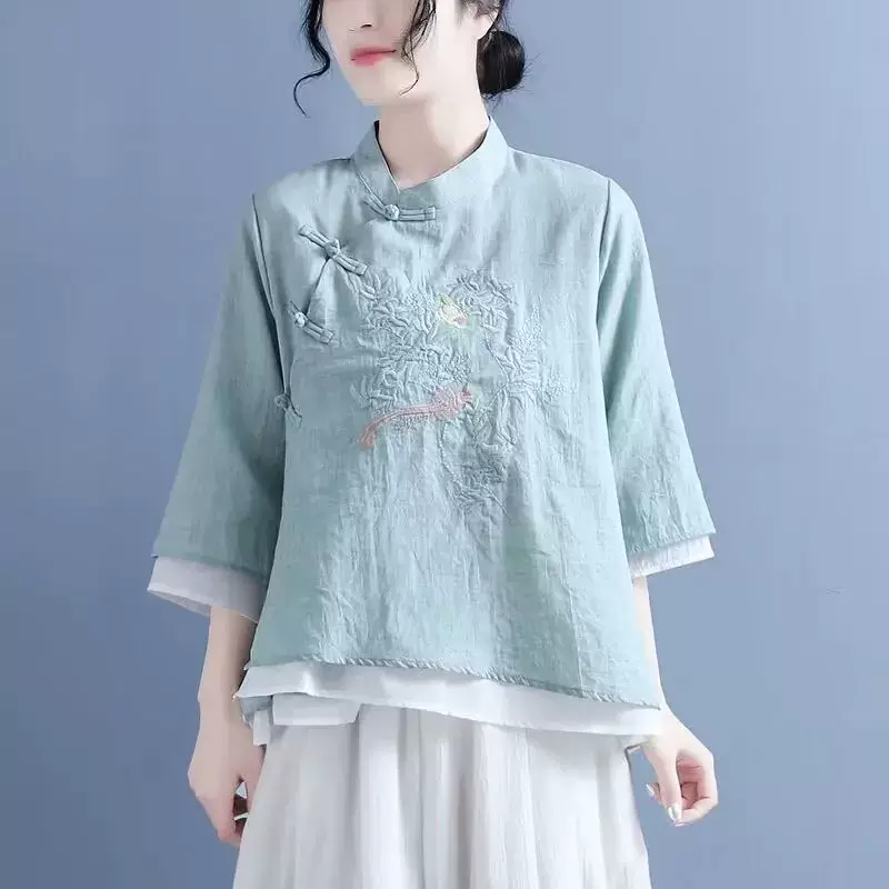 Китайская торговая женская одежда шифоновая рубашка Qipao TO