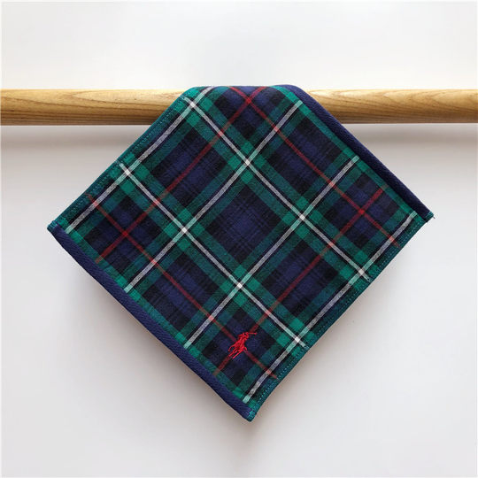 出口日本经典款式刺绣纯棉毛圈柔软口袋男士面巾毛巾方巾手帕