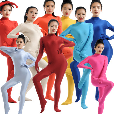 custom Adult Zentai Suit dance wear Spandex Lycra Black red
