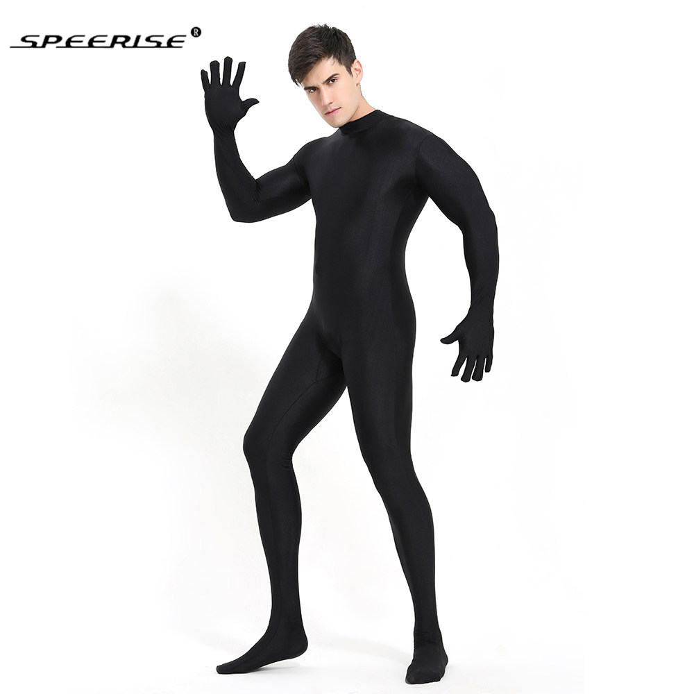 SPEERISE Black Spandex Zentai Full Body Skin Tight Jumpsuit