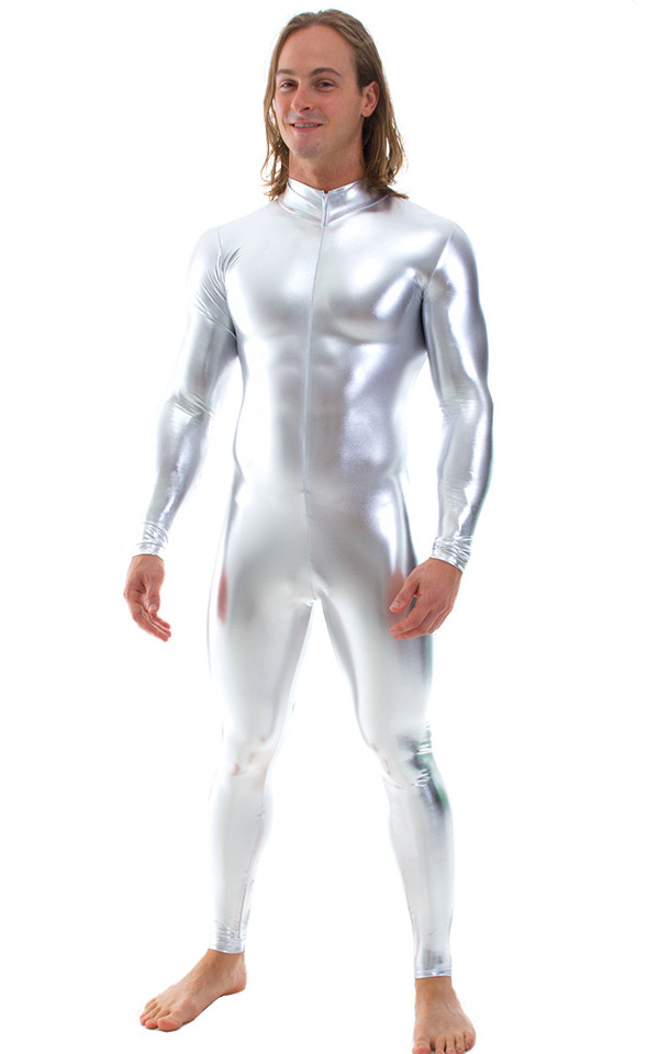 Full Bodysuit Zentai Lycra Spandex Suit For Men Zipper Catsu