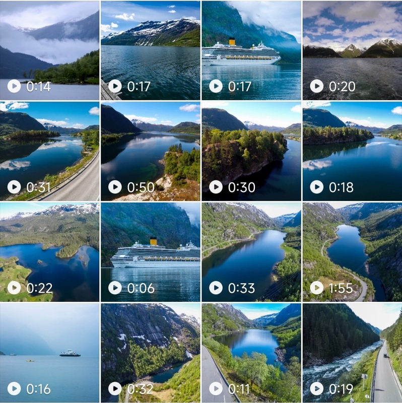 110 High-Definition Time-Lapse Video Clips of Fjords, Mountains, Rivers, and Lakes