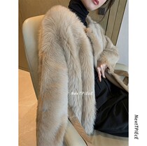 NP fur straw 2020 new Tuscany leather hair integrated coat female v collar lamb wool jacket fur coat