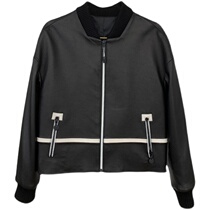 New Imported Leather Coat Jacket Woman Short Leather Jacket Locomotive Sheep Leather Genuine Leather Splicing Autumn Winter Black Casual Cool