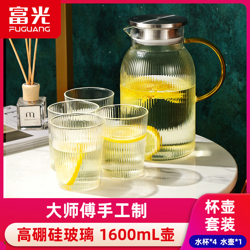 Glass glass cool kettle large capacity heat resistant and explosion teapot teapot separate summer cool white boiler cup set