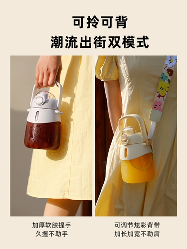 Высококачественная летняя пластиковая трубочка со стаканом, вместительный и большой чайник для школьников, популярно в интернете