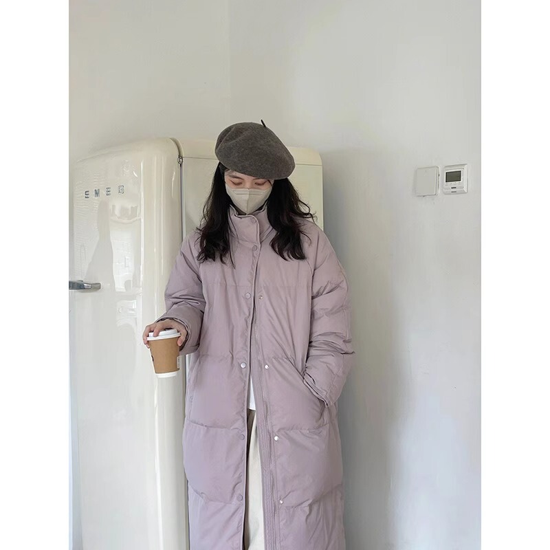 Long Purple down Jacket for Women, 2024 Winter New Style, Trendy for Petite Figures, Korean Style, Elegant, Simple and Unique