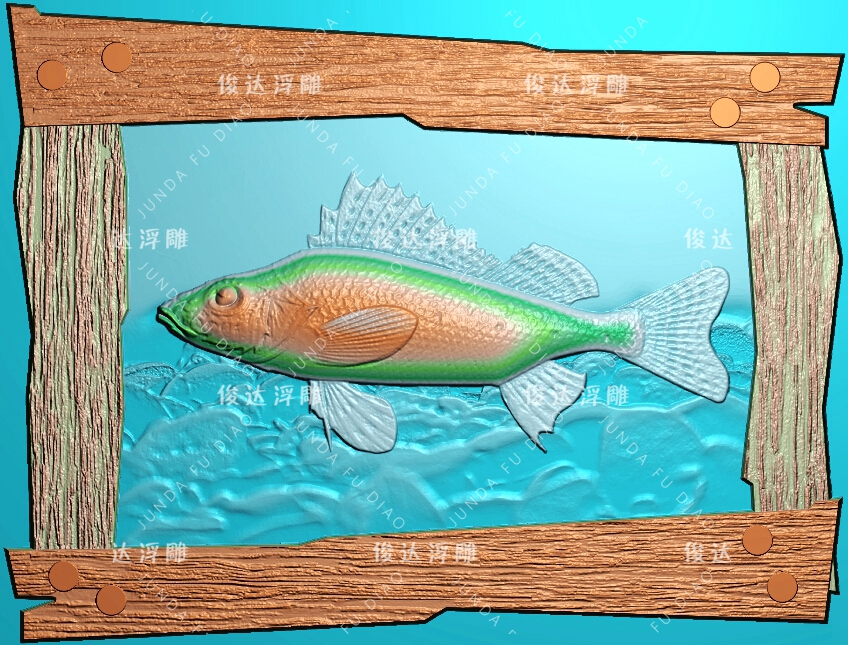 YU900 Shark Fish Fish Fish Border Frame Sculpture Fish Fish Excellent Fig jdp