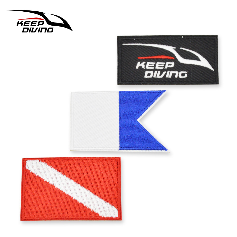 Scuba diving flag fish hunting embroidery mending formula Ironing Embroidered Patches Arm Chapters Diving Hats Clothing Accessories