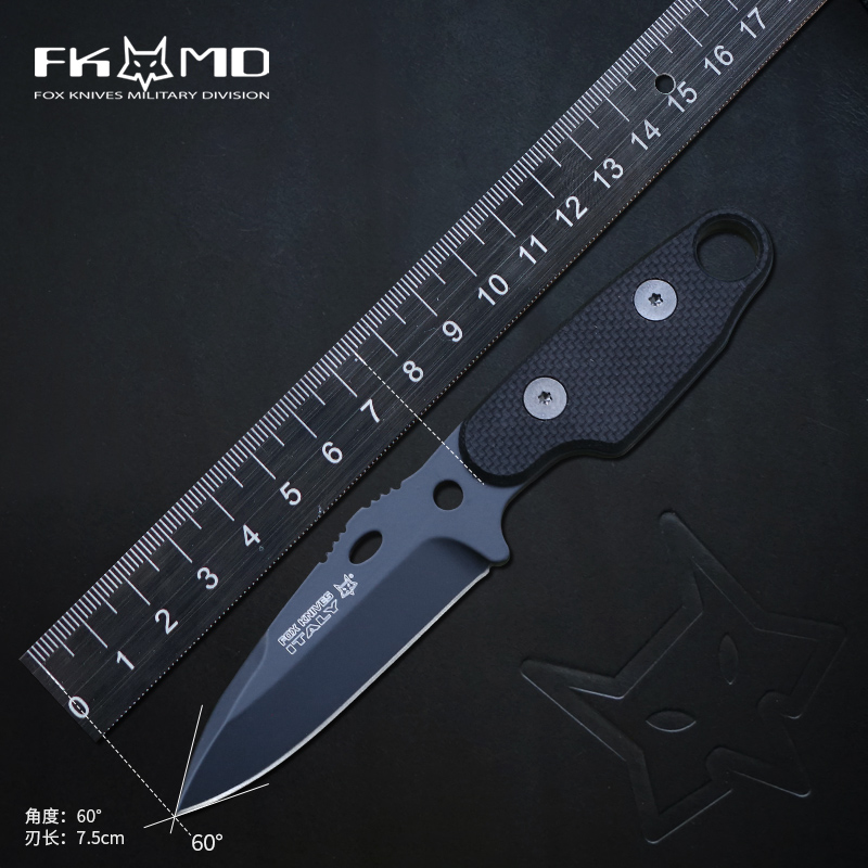 Italian FOX fox multifunction outdoor straight knife with portable mini edc small tool sharp and high hardness knife