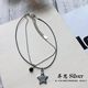 ເກົາຫລີໃຕ້ Dongdaemun S925 sterling silver double-layer black rope five-point star small round bead anklet versatile retro niche silver jewelry