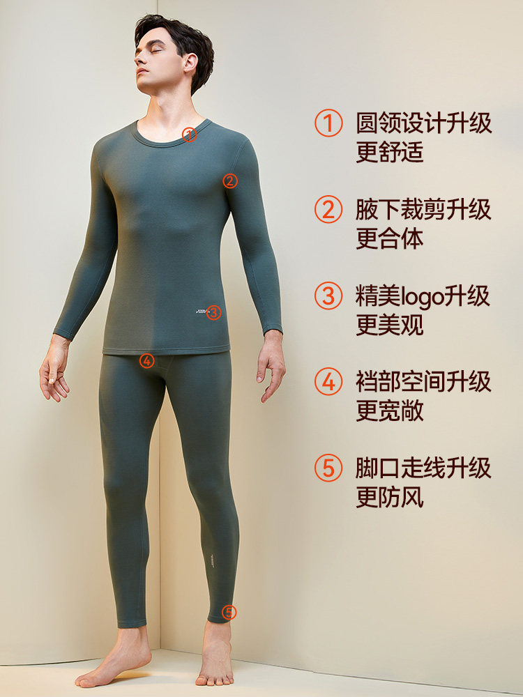 Paul Frank 大嘴猴 羊绒蛋白10A抗菌防螨 男式保暖内衣套装 多重优惠折后￥37.9包邮 多色可选 女式同价 淘金币可抵扣￥2.95