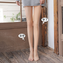 Silk stockings splicing light leg artifact female autumn and winter nude plus velvet thickened fake meat bottom pantyhose supernatural double layer