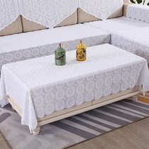 Tablecloth lace coffee table rectangular hollow embroidered tablecloth white fabric square cotton hemp foreign trade European TV cabinet