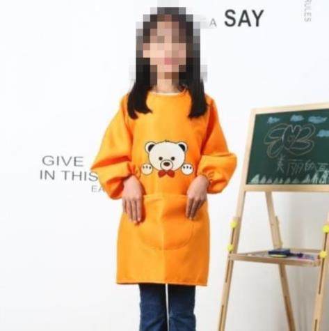 Boy children drawing apron with sleeves Waterproof parent-child Korean version painting cover painting clothes Children gouache logo