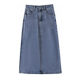 ສິ້ນກະໂປງ denim ປັກແສ່ວແບບຈີນກາງຍາວ Camani