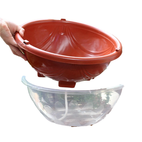 Круглый двойная смола с зеленым укропом цветочный горшок пластиковый прозрачный выпускник прозрачный крышка талонного тарелка