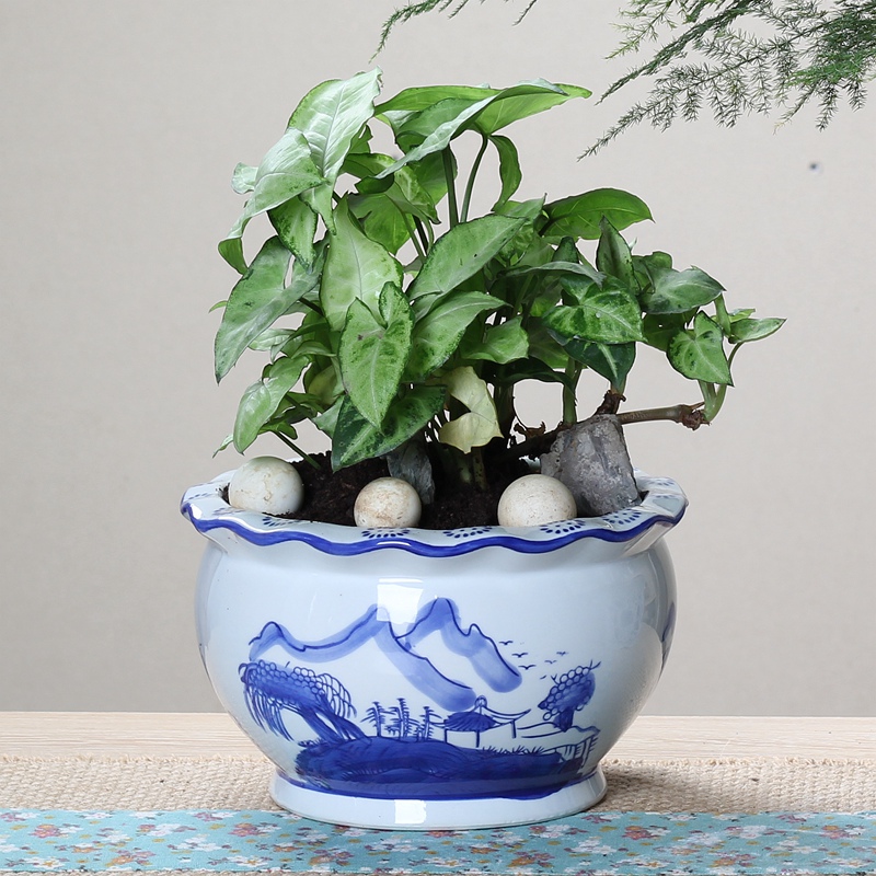 Full 10 Yuan Shipping Blue And White Porcelain Flower Pot Ceramics Full 10 Yuan Shipping Blue And White Porcelain Flower Pot Ceramics Clivia Chinese Style