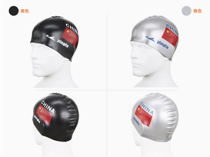 Mũ bơi tóc nam chính hãng nam và nữ Silicone in mũ bơi Trung Quốc cờ dài tóc chuyên nghiệp không thấm nước đào tạo cạnh tranh mũ bơi phoenix	