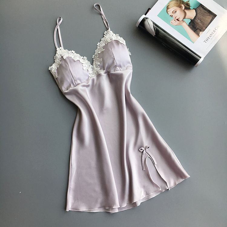 Hàng ngày đặc biệt mùa hè ren đồ ngủ phụ nữ tình dục với ngực pad nightdress ống đầu dây đeo trang phục dịch vụ nhà