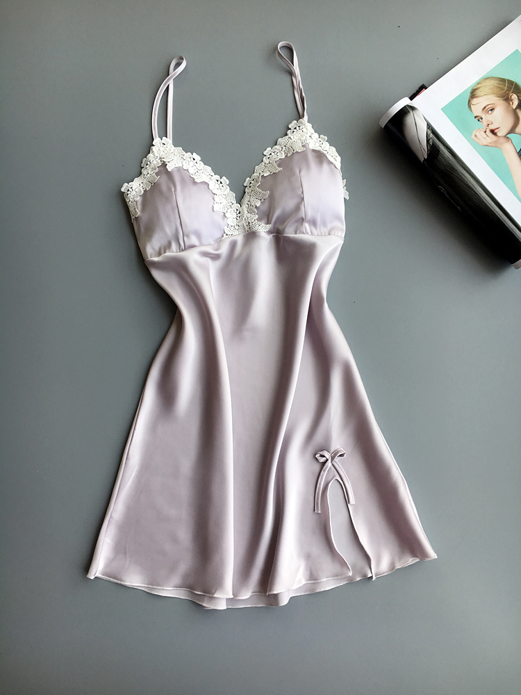 Hàng ngày đặc biệt mùa hè ren đồ ngủ phụ nữ tình dục với ngực pad nightdress ống đầu dây đeo trang phục dịch vụ nhà