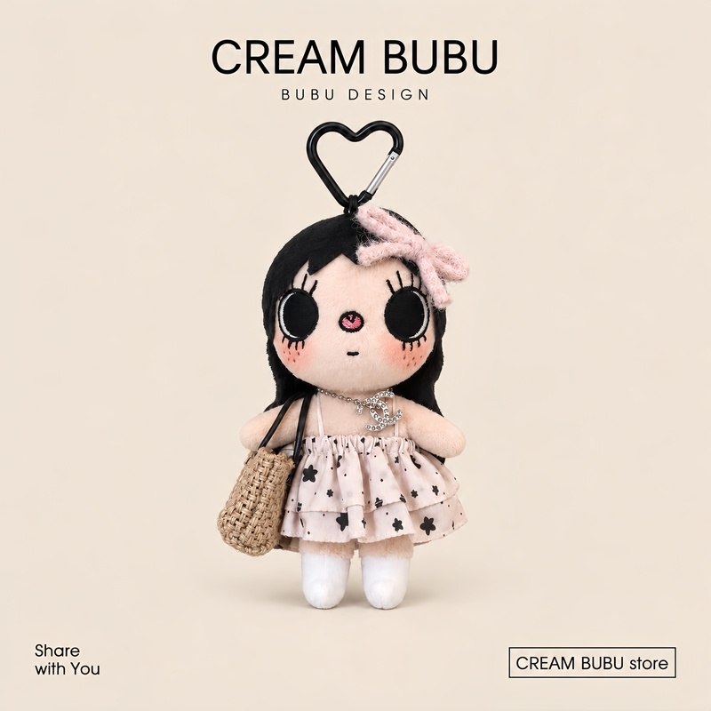Creambubu Cute Little Jade Yuy Cartoon Girl Doll Trendy Toy Keychain Bag Pendant Decoration Gift~ Creambubu Cute Little Jade Yuy Cartoon Girl Doll Trendy Toy Keychain Bag Pendant Decoration Gift~