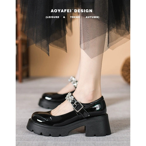 Обувь, универсальные туфли на платформе для кожаной обуви на высоком каблуке, коллекция 2023, в цветочек