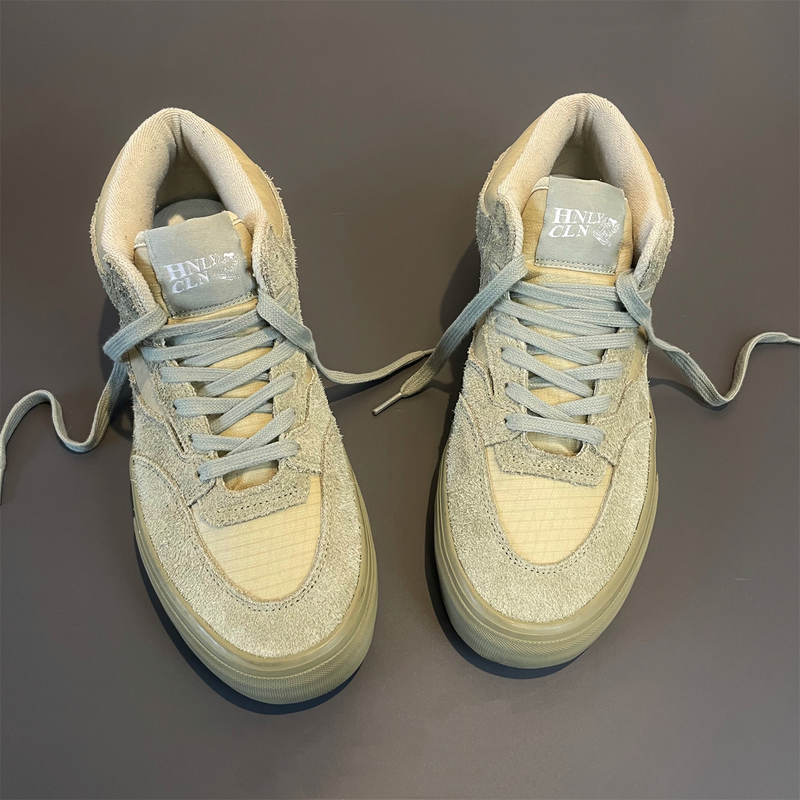 Premium Lx Hnly Cln Reissue Retro Mid-Top Sneakers Gray-Green Suede Splicing Skateboard Shoes