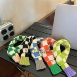 /Взрыв маленький милый/домашний кот теплый сетевая сеть красная шарф собака Bandic Square Grid Multi -Color Malzis