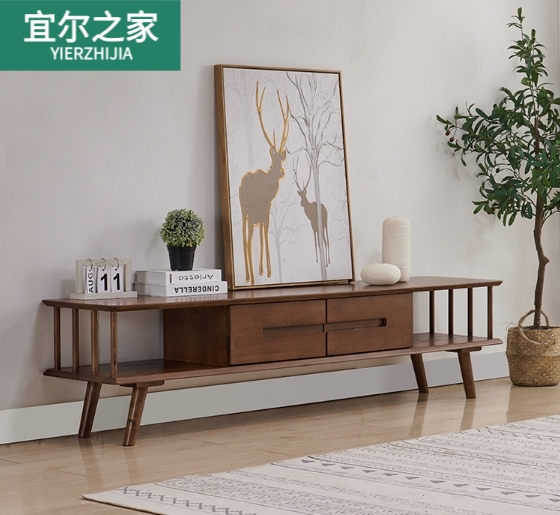 Yell House solid wood tea table TV cabinet Composition small family type minimalist modern living room 1 8 m ground cabinet storage cabinet