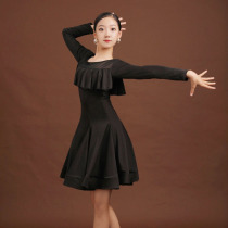 Net Red childrens Latin dance practice clothing girls big childrens childrens loose international competition professional dress skirt