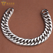 Cast Treasure Teaser Platinum pt950 Cuban Chain Bracelet Whip Mens 18K white gold color gold inlaid with diamonds Hip-hop women