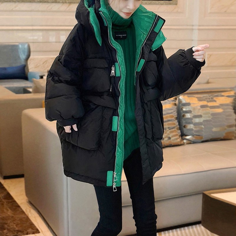Michael Known 2024 New even hat down clothes Fashion Big code Ocean Thickened Warm Coat Woman-Taobao
