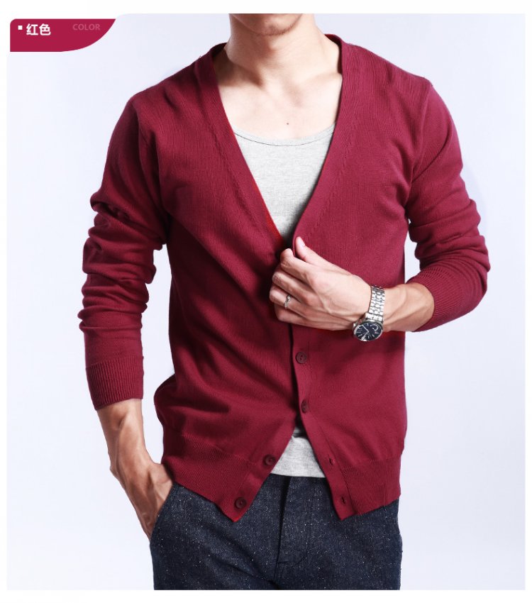 2018 mùa thu và mùa đông Hàn Quốc phiên bản của màu rắn V-Cổ áo len lông nam cashmere cardigan đan phần mỏng kích thước lớn lỏng tự canh tác