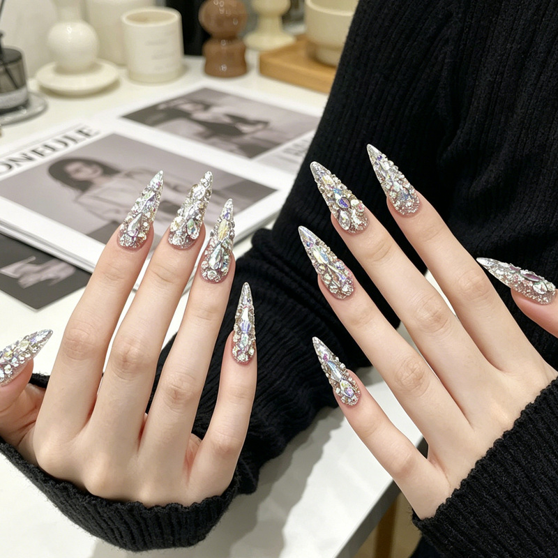 Purely Handmade Wearable Nails, Original European and American Style, Full Diamond Sparkle, Cleopatra Finished Nail Art Patches, Available for Wholesale Purely Handmade Wearable Nails, Original European and American Style, Full Diamond Sparkle, Cleopatra Finished Nail Art Patches, Available for Wholesale