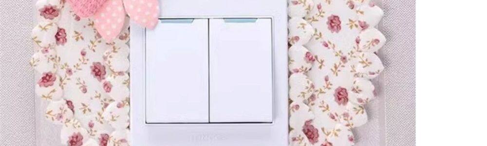 Декор для  выключателя 布艺开关贴双三开关保护套创意客厅卧室灯插座装饰闭火贴简约现代