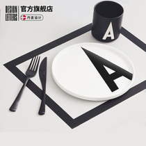 Danish designletters letter bone china plate Net red steak Western flat plate breakfast plate set