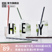 Danish designletters Colour straws 10 Accessories Suction Straws Brush Milk Tea Drinks Eco-friendly Straws