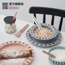 designletters Childrens meal plate Household drop-proof baby tableware Non-toxic letter baby Danish auxiliary food bowl
