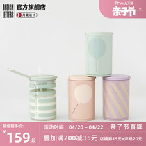 Designletters Childrens straw cup anti-fall 6 months Baby Learn drinking cup 1 year old drinking milk water glass