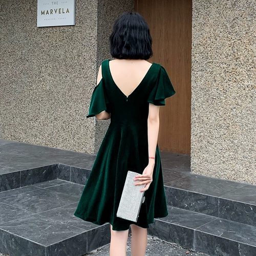 Модное элитное зеленое вечернее платье, французский стиль, изысканный стиль