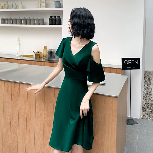 Модное элитное зеленое вечернее платье, французский стиль, изысканный стиль